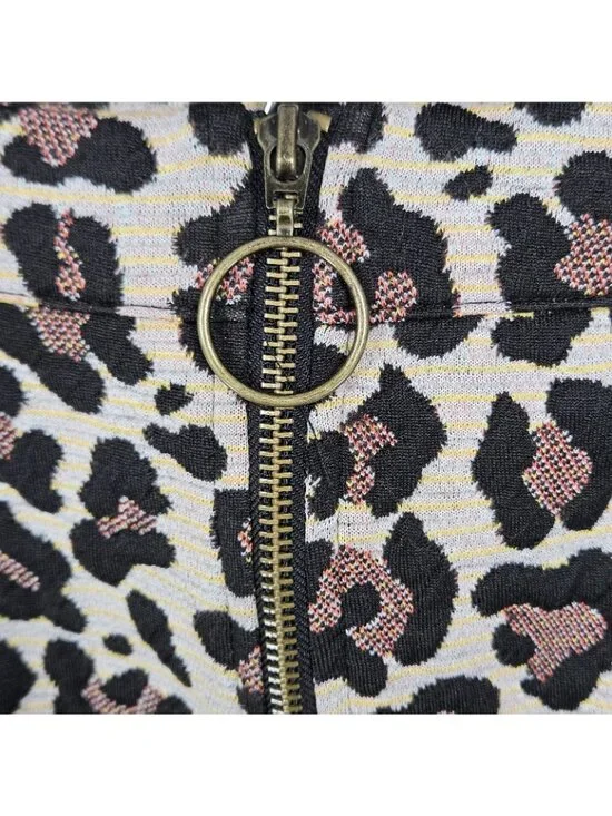 Maeve Anthropologie Multicolor Leopard Back Zip Straight Knee Length Skirt XS - Picture 9 of 11